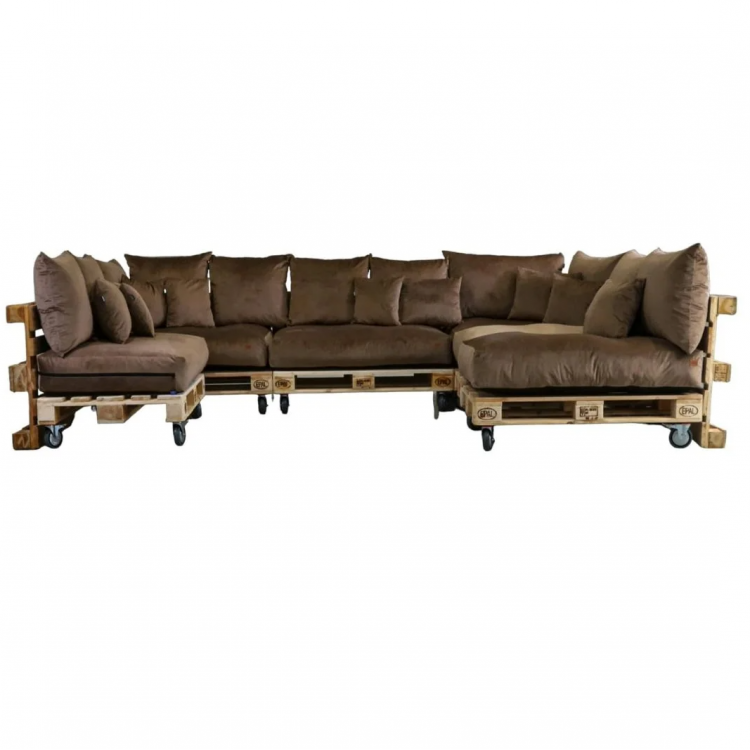 Paletové sedenie Golden Garden GG94/1 - Podsedáky a Vankúše "FIT IN" 120cm x 80cm x 15cm - penový granulát - capuccino